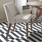 Chaises de salle à manger Noyer et Lin Rembourré Lot de 2 Couleurs Variées