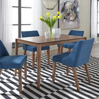 Chaises de salle à manger Noyer et Lin Rembourré Lot de 2 Couleurs Variées