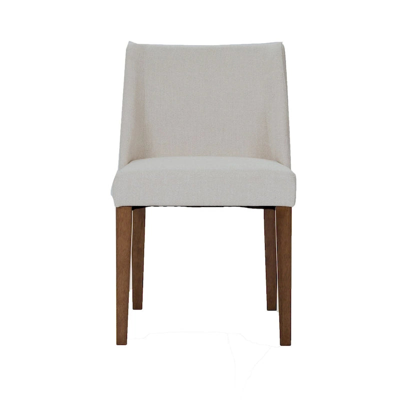 Chaises de salle à manger Noyer et Lin Rembourré Lot de 2 Couleurs Variées