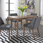 Chaises de salle à manger Noyer et Lin Rembourré Lot de 2 Couleurs Variées