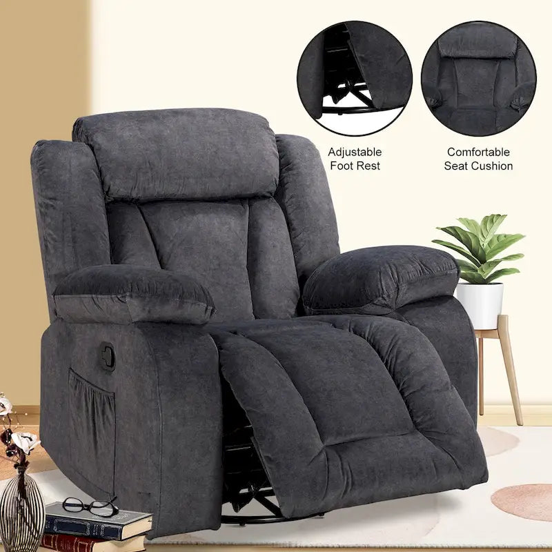 Fauteuil inclinable rembourré à bascule et pivotant