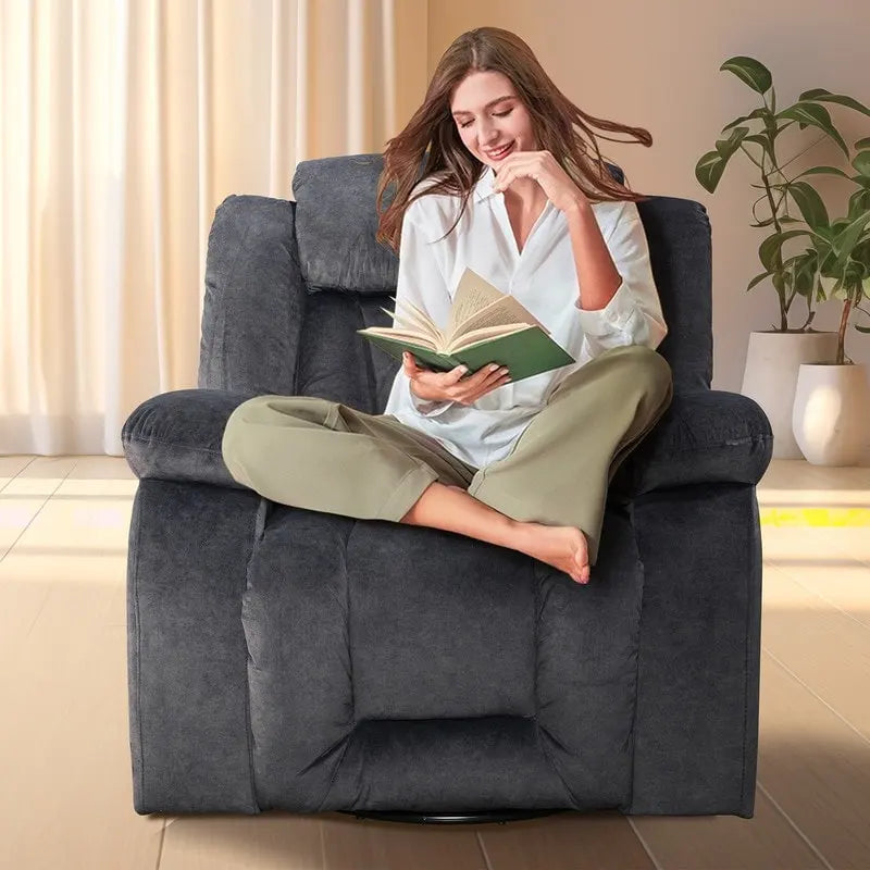 Fauteuil inclinable rembourré à bascule et pivotant
