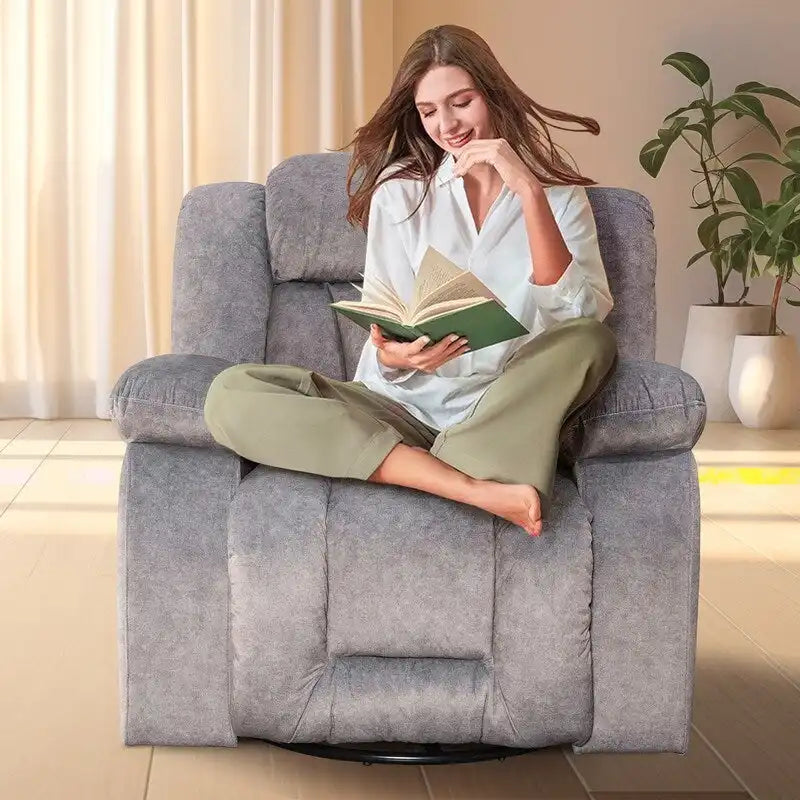 Fauteuil inclinable rembourré à bascule et pivotant