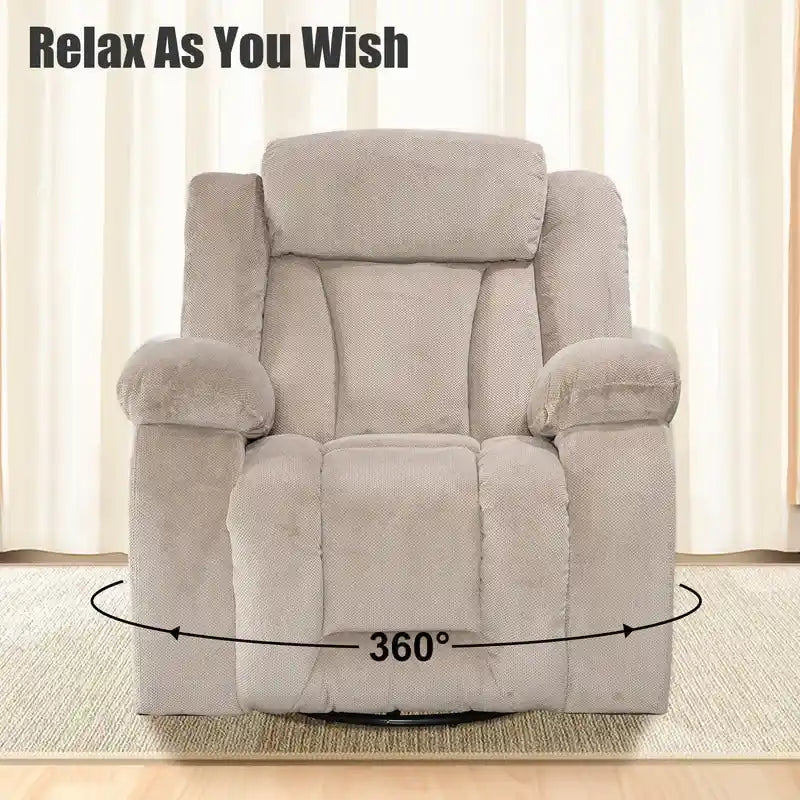 Fauteuil inclinable rembourré à bascule et pivotant
