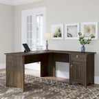  Salinas 60W L Shaped Desk with Drawers and Storage