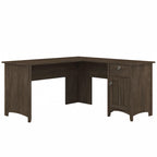 Bureau en L de 60 W avec tiroirs et espaces de rangement