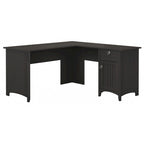 Bureau en L de 60 W avec tiroirs et espaces de rangement
