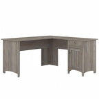 Bureau en L de 60 W avec tiroirs et espaces de rangement