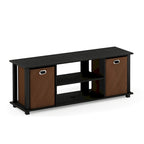Meuble TV en MDF noir avec bacs de rangement