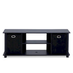 Meuble TV en MDF noir avec bacs de rangement