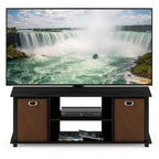 Meuble TV en MDF noir avec bacs de rangement