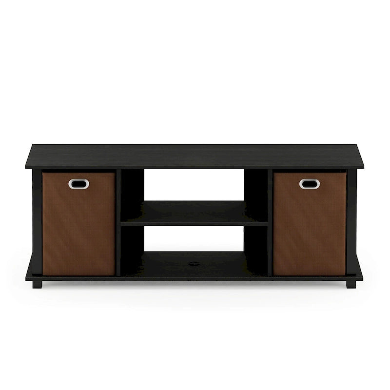 Meuble TV en MDF noir avec bacs de rangement