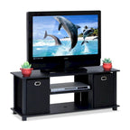 Meuble TV en MDF noir avec bacs de rangement