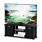 Meuble TV en MDF noir avec bacs de rangement
