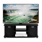 Meuble TV en MDF noir avec bacs de rangement