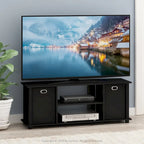 Meuble TV en MDF noir avec bacs de rangement