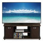 Meuble TV en MDF noir avec bacs de rangement