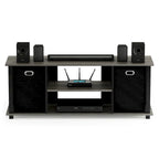 Meuble TV en MDF noir avec bacs de rangement
