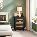 Table de chevet de 20 pouces, commode de chevet en bois à 3 tiroirs, meuble de rangement pour chambre, vert
