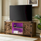 Meuble TV de style rustique avec portes coulissantes pour téléviseurs jusqu'à 70 pouces