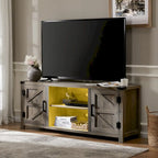 Meuble TV de style rustique avec portes coulissantes pour téléviseurs jusqu'à 70 pouces