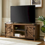 Meuble TV de style rustique avec portes coulissantes pour téléviseurs jusqu'à 70 pouces