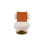 Fauteuil rond pivotant en tissu