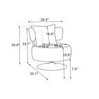 Fauteuil rond pivotant en tissu