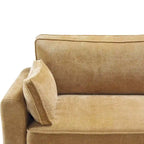 81 Canapé 3 places moderne en velours côtelé, canapé rectangaire rembourré en polyester avec base en bois pour salon
