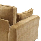 81 Canapé 3 places moderne en velours côtelé, canapé rectangaire rembourré en polyester avec base en bois pour salon