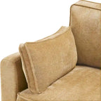 81 Canapé 3 places moderne en velours côtelé, canapé rectangaire rembourré en polyester avec base en bois pour salon