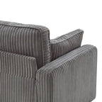 81 Canapé 3 places moderne en velours côtelé, canapé rectangaire rembourré en polyester avec base en bois pour salon