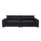 Canapé en tissu moderne du milieu du siècle, 104 po, canapé rembourré avec 2 oreillers, pieds en bois massif