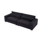 Canapé en tissu moderne du milieu du siècle, 104 po, canapé rembourré avec 2 oreillers, pieds en bois massif