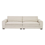 Canapé en tissu moderne du milieu du siècle, 104 po, canapé rembourré avec 2 oreillers, pieds en bois massif