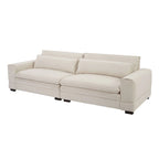 Canapé en tissu moderne du milieu du siècle, 104 po, canapé rembourré avec 2 oreillers, pieds en bois massif