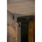 Malle ou Table Basse d'Intérieur Faite à la Main en Bois de Grange Récupéré Massif et Quincaillerie en Fer Forgé, Largeur 36 po