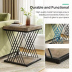 Table d'appoint carrée en faux marbre de 49,9 cm, tables de chevet modernes, table d'appoint dorée pour salon