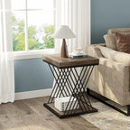 Table d'appoint carrée en faux marbre de 49,9 cm, tables de chevet modernes, table d'appoint dorée pour salon