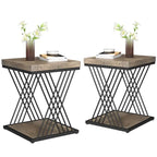 Table d'appoint carrée en faux marbre de 49,9 cm, tables de chevet modernes, table d'appoint dorée pour salon