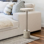 Table d'appoint ronde contemporaine en marbre sur pied