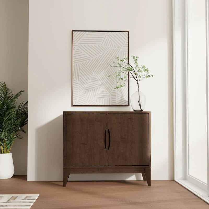  Pearson SOLID HARDWOOD 38 Wide Rectangle Modern 2 Door Sideboard Buffet/Storage Cabinet in Walnut Brown