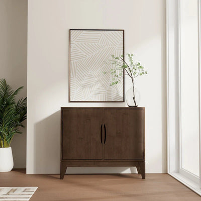  Pearson SOLID HARDWOOD 38 Wide Rectangle Modern 2 Door Sideboard Buffet/Storage Cabinet in Walnut Brown