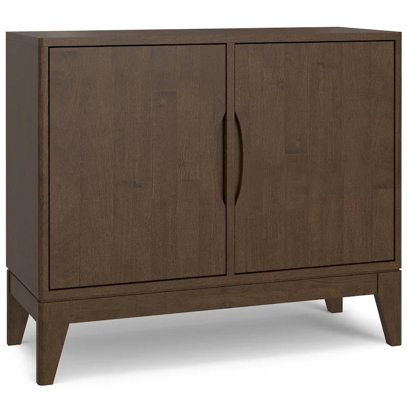 BUFFET/MEUBLE DE RANGEMENT EN BOIS MASSIF, RECTANGULAIRE, 2 PORTES, STYLE MODERNE, 96,5 CM DE LARGE, MARRON Noyer