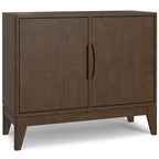 BUFFET/MEUBLE DE RANGEMENT EN BOIS MASSIF, RECTANGULAIRE, 2 PORTES, STYLE MODERNE, 96,5 CM DE LARGE, MARRON Noyer