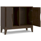 BUFFET/MEUBLE DE RANGEMENT EN BOIS MASSIF, RECTANGULAIRE, 2 PORTES, STYLE MODERNE, 96,5 CM DE LARGE, MARRON Noyer