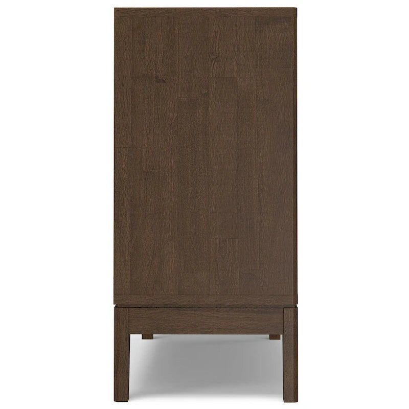 BUFFET/MEUBLE DE RANGEMENT EN BOIS MASSIF, RECTANGULAIRE, 2 PORTES, STYLE MODERNE, 96,5 CM DE LARGE, MARRON Noyer