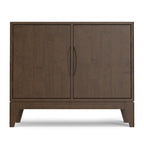 BUFFET/MEUBLE DE RANGEMENT EN BOIS MASSIF, RECTANGULAIRE, 2 PORTES, STYLE MODERNE, 96,5 CM DE LARGE, MARRON Noyer