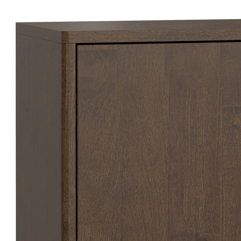 BUFFET/MEUBLE DE RANGEMENT EN BOIS MASSIF, RECTANGULAIRE, 2 PORTES, STYLE MODERNE, 96,5 CM DE LARGE, MARRON Noyer