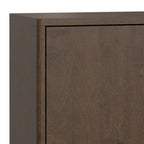 BUFFET/MEUBLE DE RANGEMENT EN BOIS MASSIF, RECTANGULAIRE, 2 PORTES, STYLE MODERNE, 96,5 CM DE LARGE, MARRON Noyer